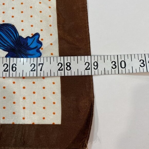 Vintage Print Square Scarf SZ 29.5x29 - Picture 11 of 11